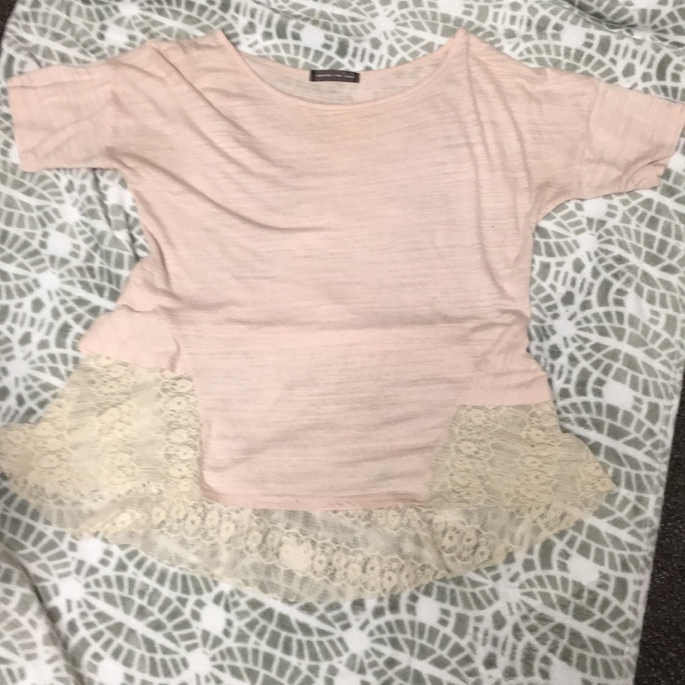Pink lace ruffle shirt
